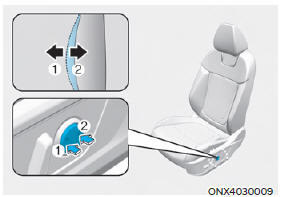 To adjust the lumbar support: