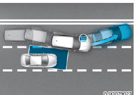 When changing lanes by detecting