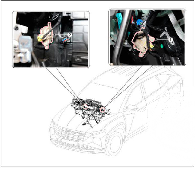 Driver side temperature control actuator / Passenger side temperature control actuator