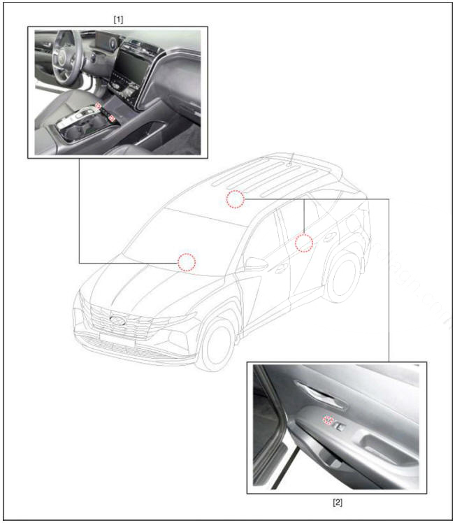 Front seat heater switch / Rear seat heater switch